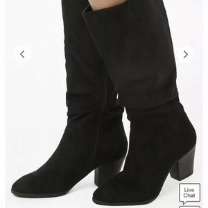 Forever 21 Slouchy Faux Suede Tall Boots Sz6